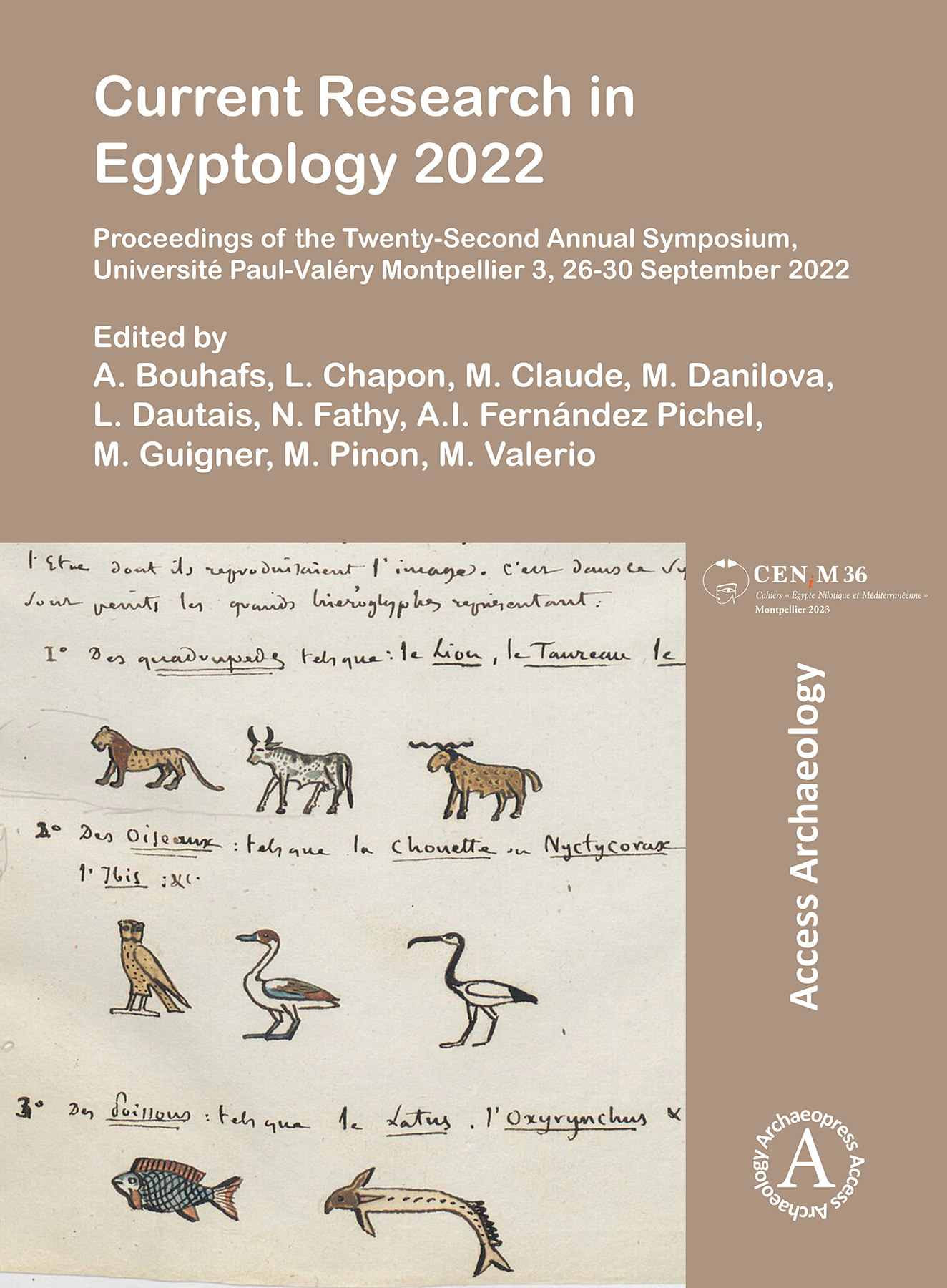 Current Research in Egyptology 2022. Proceedings of the Twenty-Second Annual Symposium, Université Paul-Valéry Montpellier 3, 26-30 September 2022